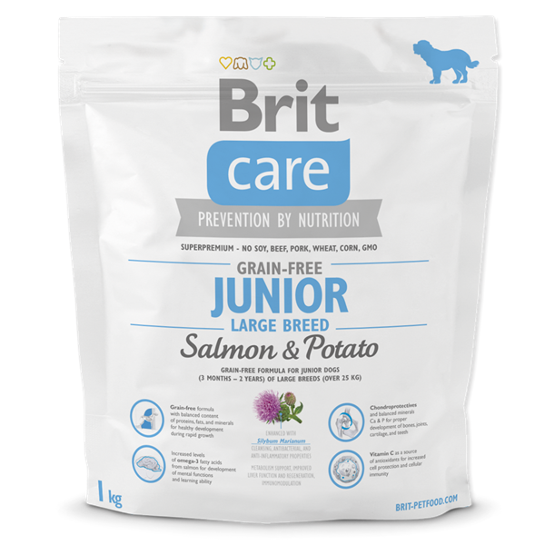 BRIT Care dog Grain free Junior Large Breed Salmon & Potato 1 kg