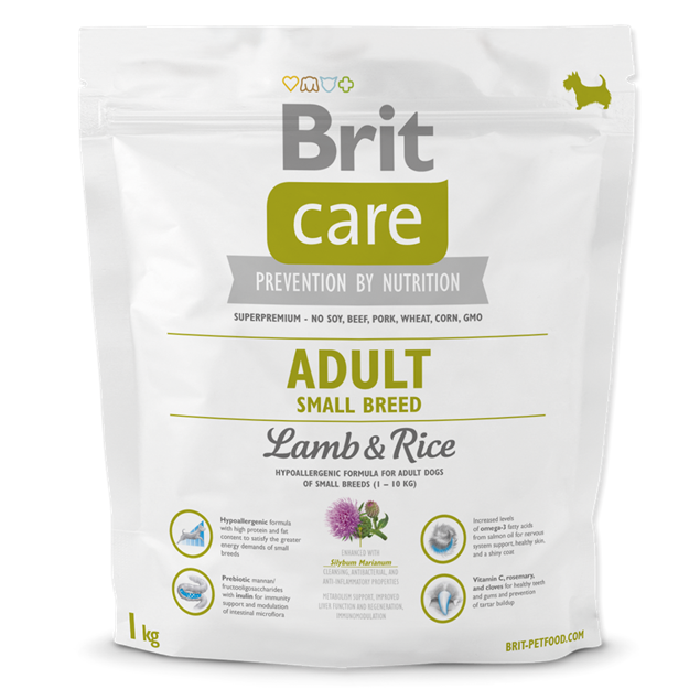 BRIT Care dog Adult Small Breed Lamb & Rice 1 kg