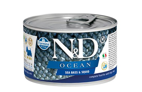 Farmina N&D dog OCEAN Sea Bass & Squid konzerva 140 g