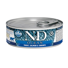 Farmina N&D cat OCEAN Trout & Salmon & Shrimps konzerva 80 g