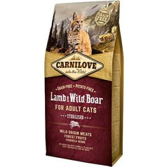 Carnilove Lamb & Wild Boar for Adult Cats – Sterilised 6kg