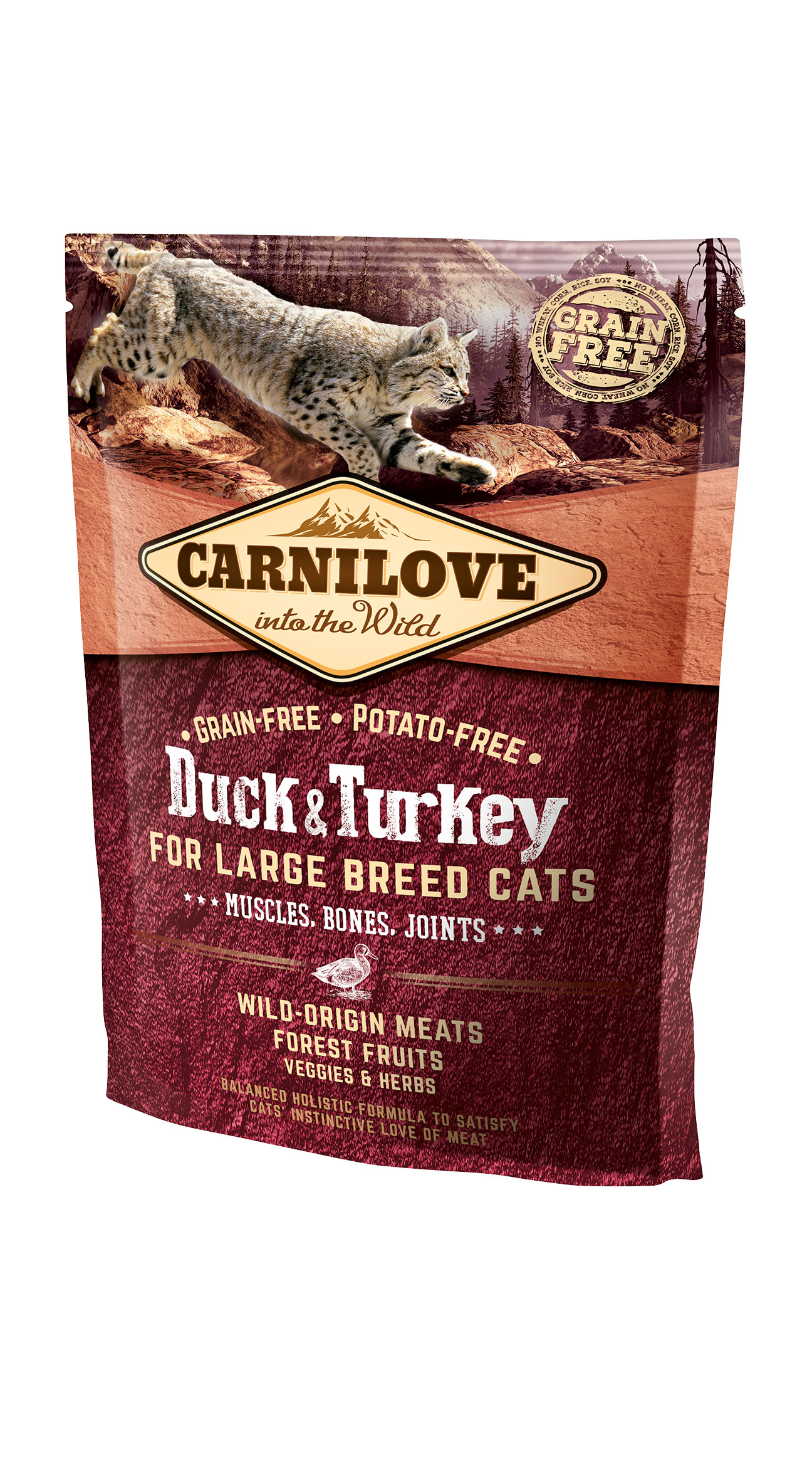 Carnilove Duck & Turkey for Large Breed Cats – Muscles, Bones, Joints 2kg