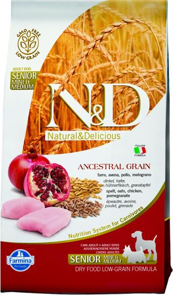 N&D dog AG Senior mini chicken&pomegranate 2,5 kg