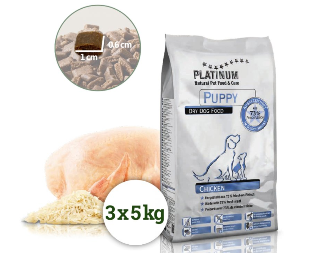 Platinum Natural Puppy Chicken 15 kg(3x5Kg)