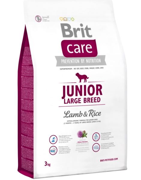 BRIT Care dog Junior Large Breed Lamb & Rice 3 kg