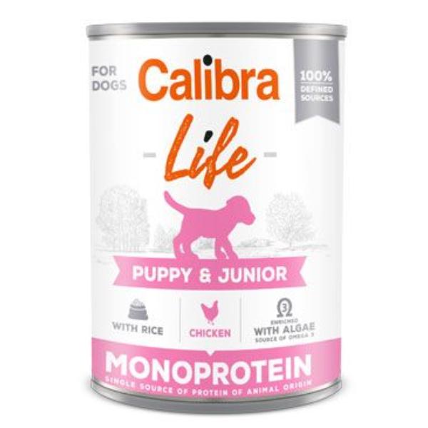 Calibra Dog Life konz. Puppy&Junior Chicken&rice 400g