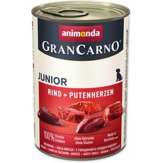 Animonda GRANCARNO® dog junior hovädzie a morčacie srdiečka 400g