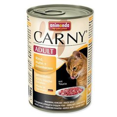 Animonda CARNY® cat Adult hovädzie,kura a kačacie srdiečka 400 g konzerva