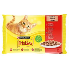 Friskies Cat kapsička kura, hovädzie a jahňa  4x85g