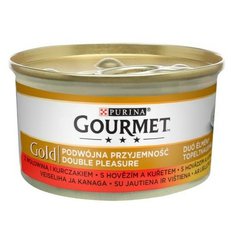 Purina Gourmet Gold paštéta s hovädzím a kuraťom 85g