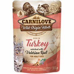 CARNILOVE cat Adult Turkey -  Valerian 85 g kapsička pre mačky