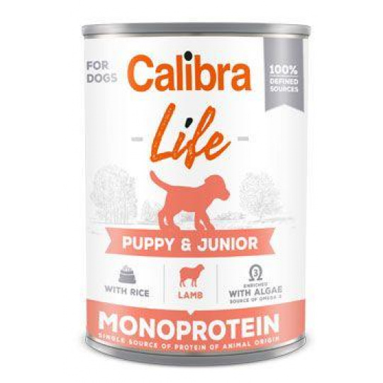 Calibra Dog Life konz. Puppy&Junior Lamb&rice 400g