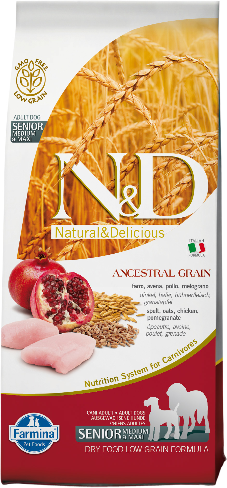 N&D dog AG Senior medium&maxi chicken&pomegranate 2,5 kg